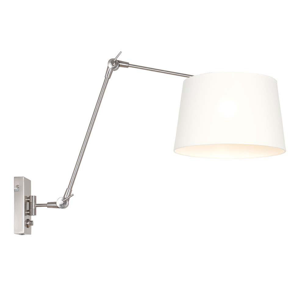 Steinhauer LIGHTING Wandleuchte, Leuchtmittel nicht inklusive, Wandlampe Gelenkleuchte Schlafzimmerleuchte Textil weiß schwenkbar