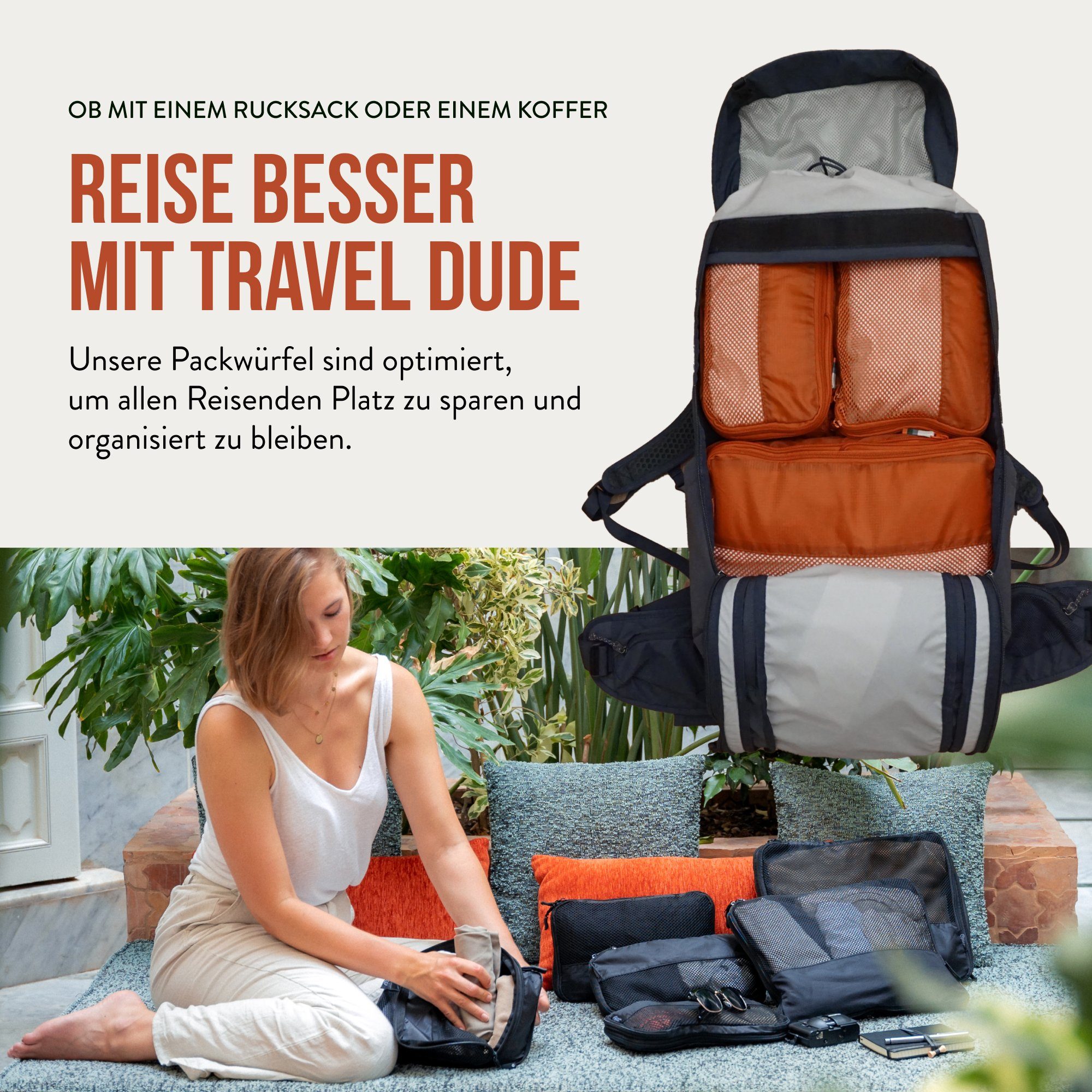 TRAVEL DUDE Kofferorganizer aus recycelten Plastikflaschen (ultraleichte Pa günstig online kaufen