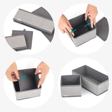Navaris Aufbewahrungsbox Stoffboxen-Organizer - 12 Stück in verschiedenen Größen (10 St)