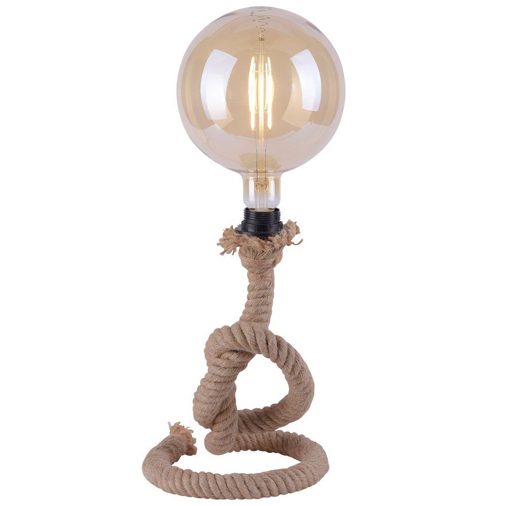Vintage Seilform inklusive, Leuchtmittel Tischleuchte, Tau, etc-shop in LED nicht Seil mit Tischleuchte verknotetem Tischlampe