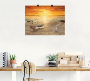 Artland Wandbild Möwen, Sonnenaufgang & -untergang (1 St), als Alubild, Outdoorbild, Leinwandbild, Poster in verschied. Größen