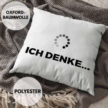 Trendation Dekokissen Trendation - Lustiges Kissen mit Spruch Ich Denke Geschenk für Jungs Mädchen Frauen Männer Kissen mit Füllung 40x40 cm