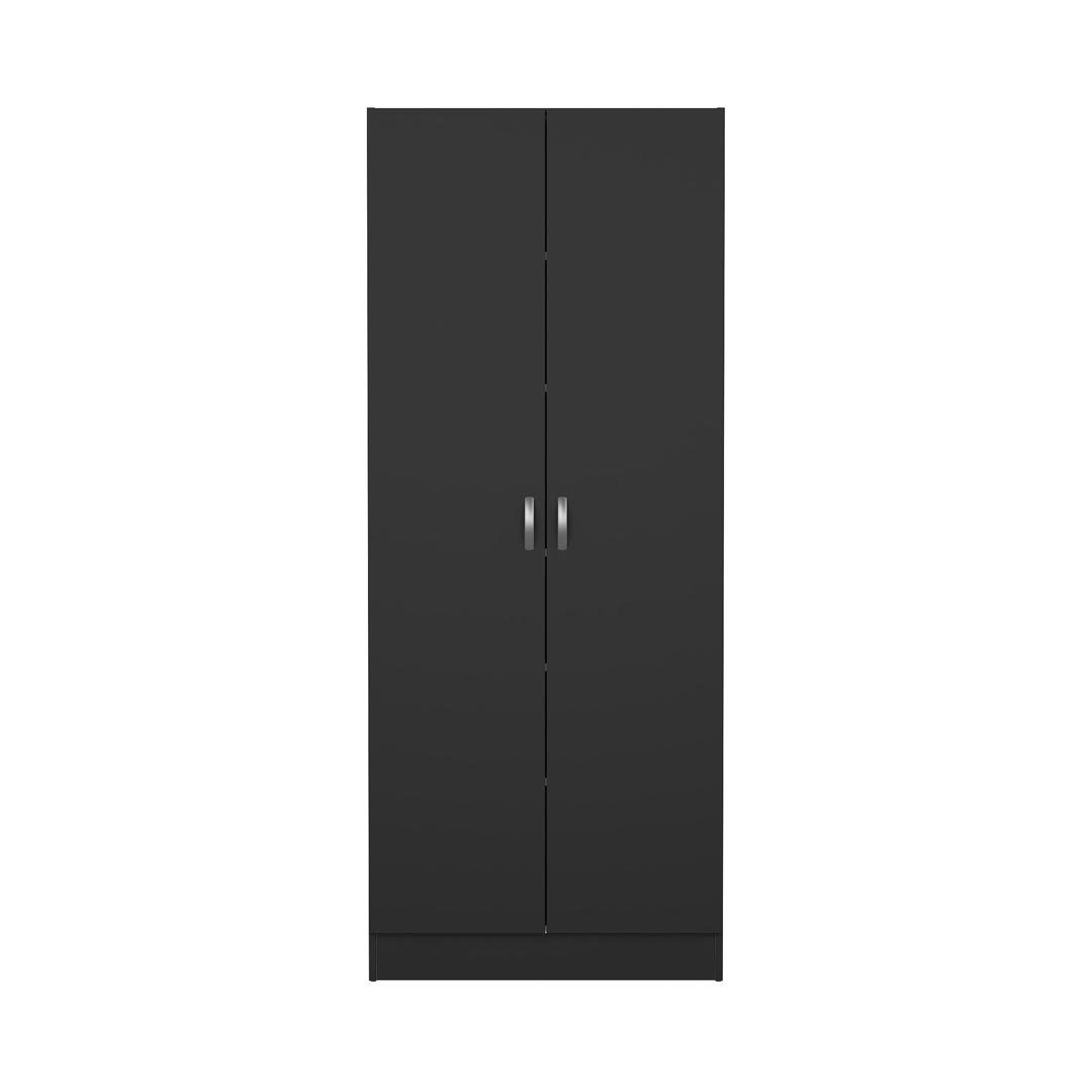 ebuy24 Kleiderschrank Fox Kleiderschrank 2 Türen mattschwarz. günstig online kaufen