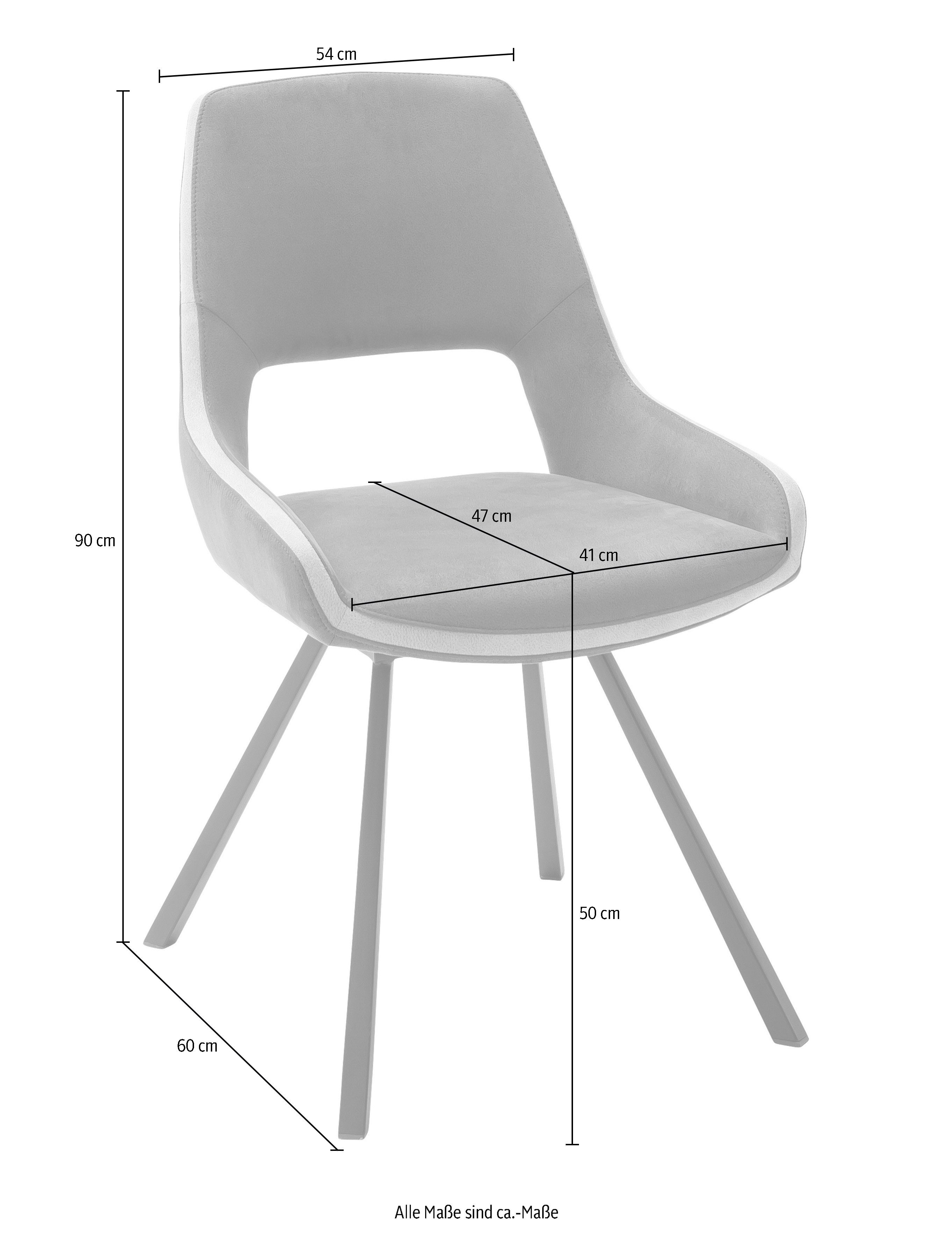 MCA furniture Esszimmerstuhl Bayonne (Set, Nivellierung, kg Set, bis Stuhl St), 180°drehbar mit belastbar 120 | 2 Dunkelgrau Dunkelgrau-Grau 2-er
