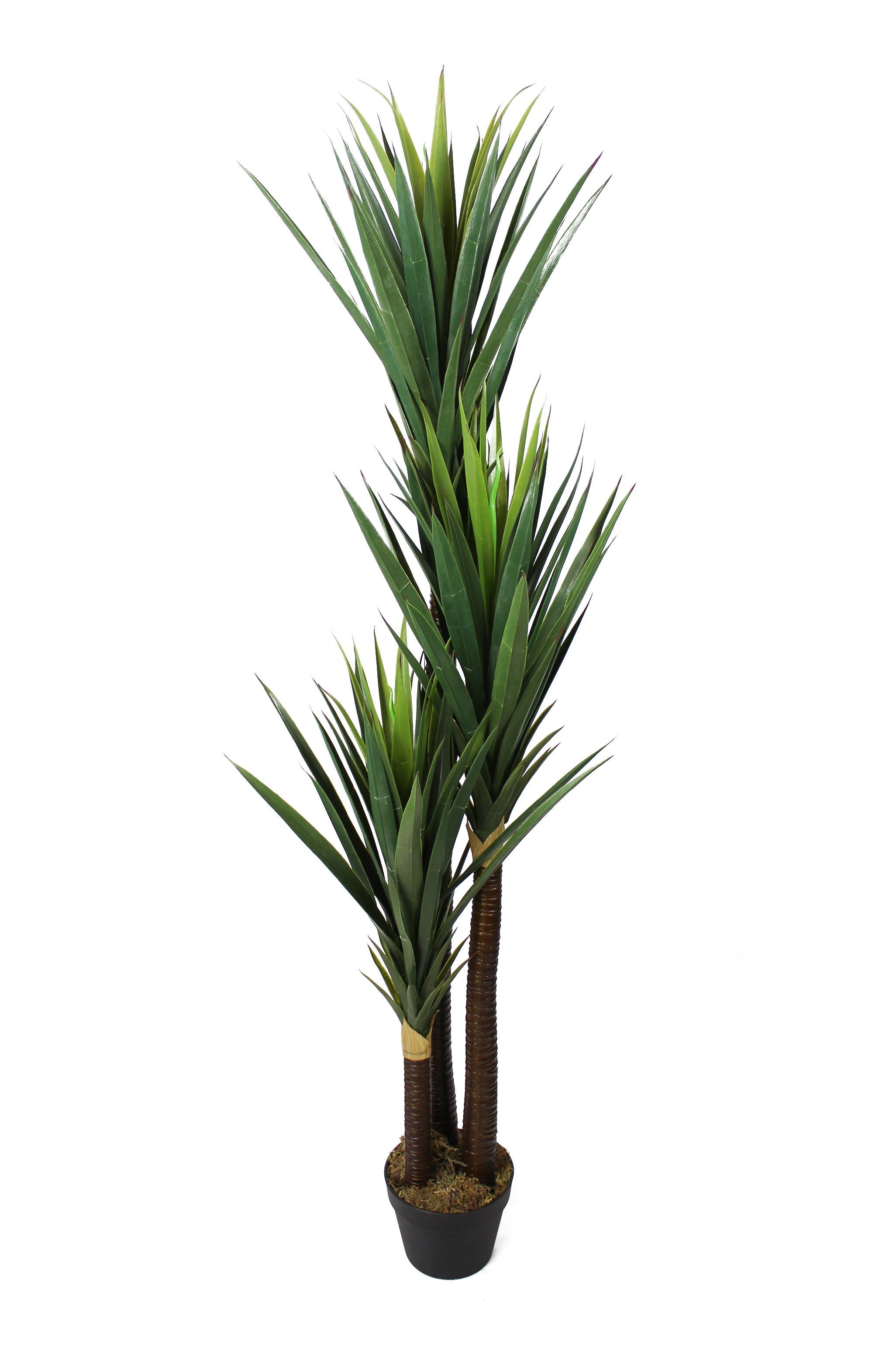 Arnusa, Palme Höhe Yucca, 150 beschwerten Topf im mit Yucca künstliche künstliche Topf Pflanze Kunstpalme cm, Kunstpflanze