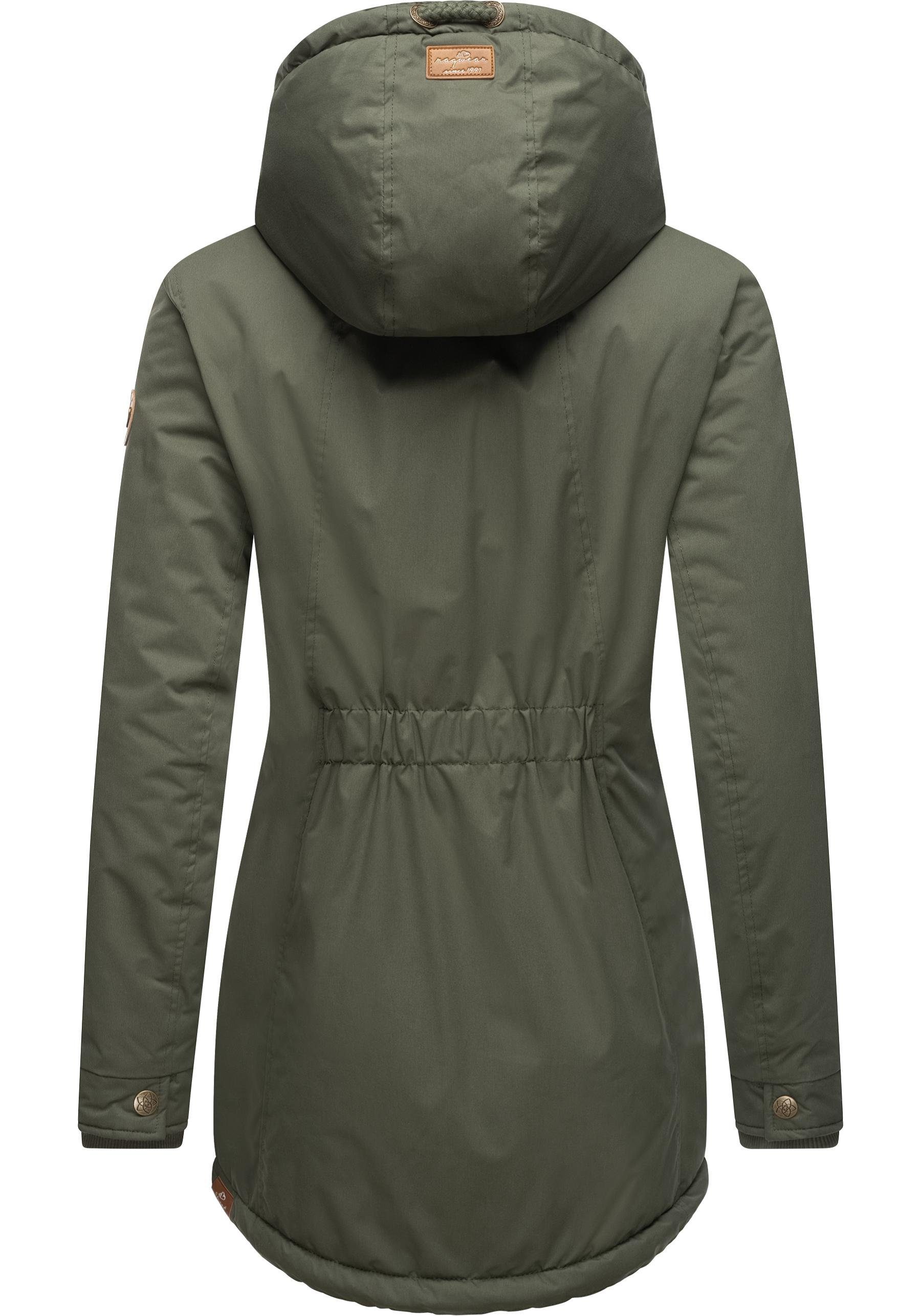 Ragwear Winterjacke Zuzka Winter Wasserdichter Winterparka mit Teddyfleece Innenfutter