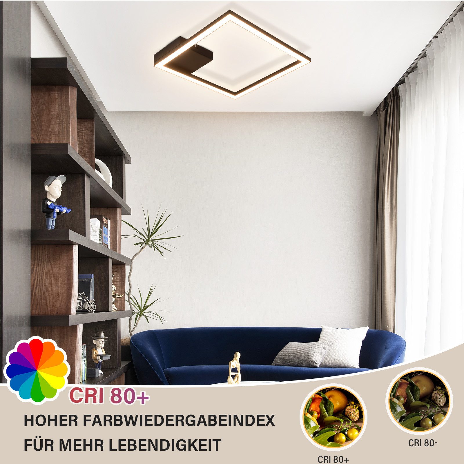 Nettlife LED Deckenleuchte Deckenleuchte Eckig Modern 3000K Warmweiß, LED f günstig online kaufen