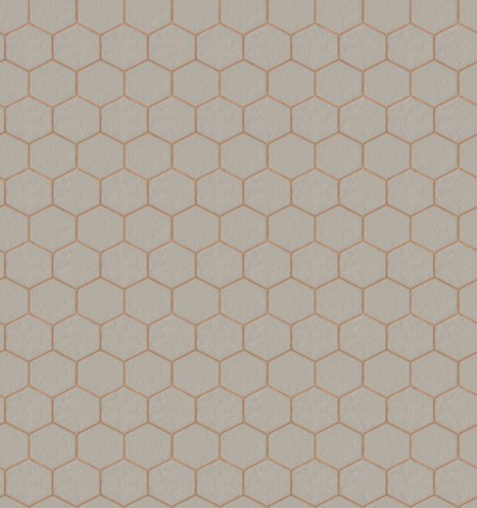 WOW Vliestapete Hexagon Geo, aufgeschäumt, geometrisch, (1 St), Taupe - 10m x 52cm