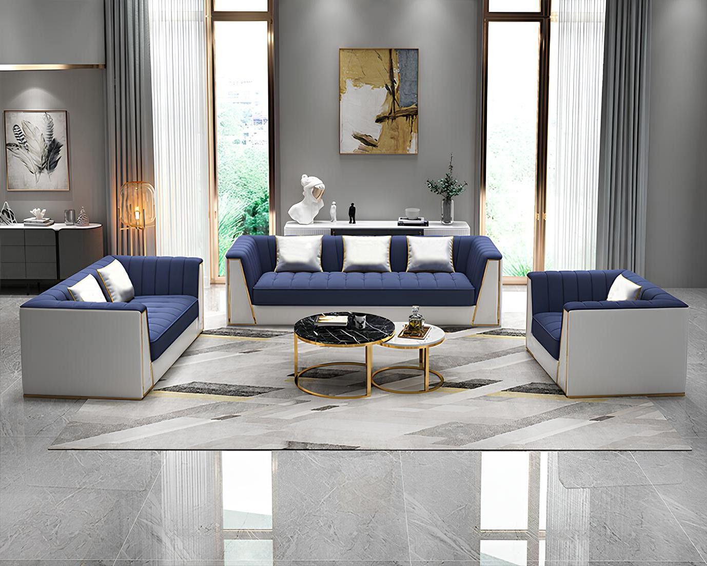 Xlmoebel Polstergarnitur Moderne Sofagarnitur aus hochwertigem Textil in zeitgemäßem Design, (Sofagarnitur 3-teilig, 3-tlg., Sofagarnitur 3+2+1 Sitzer), Hergestellt in Europa