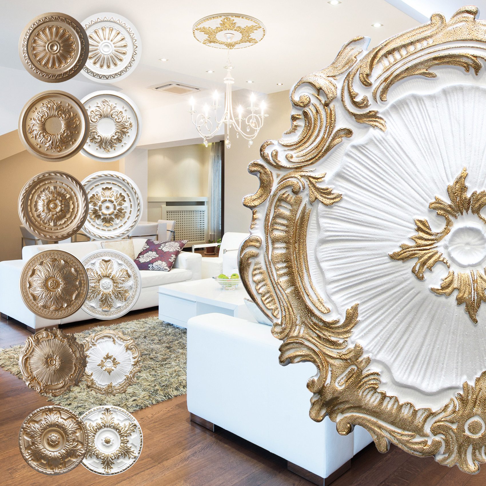 marbet design Wanddekoobjekt R-07 Gold (Stuckrosette günstig online kaufen