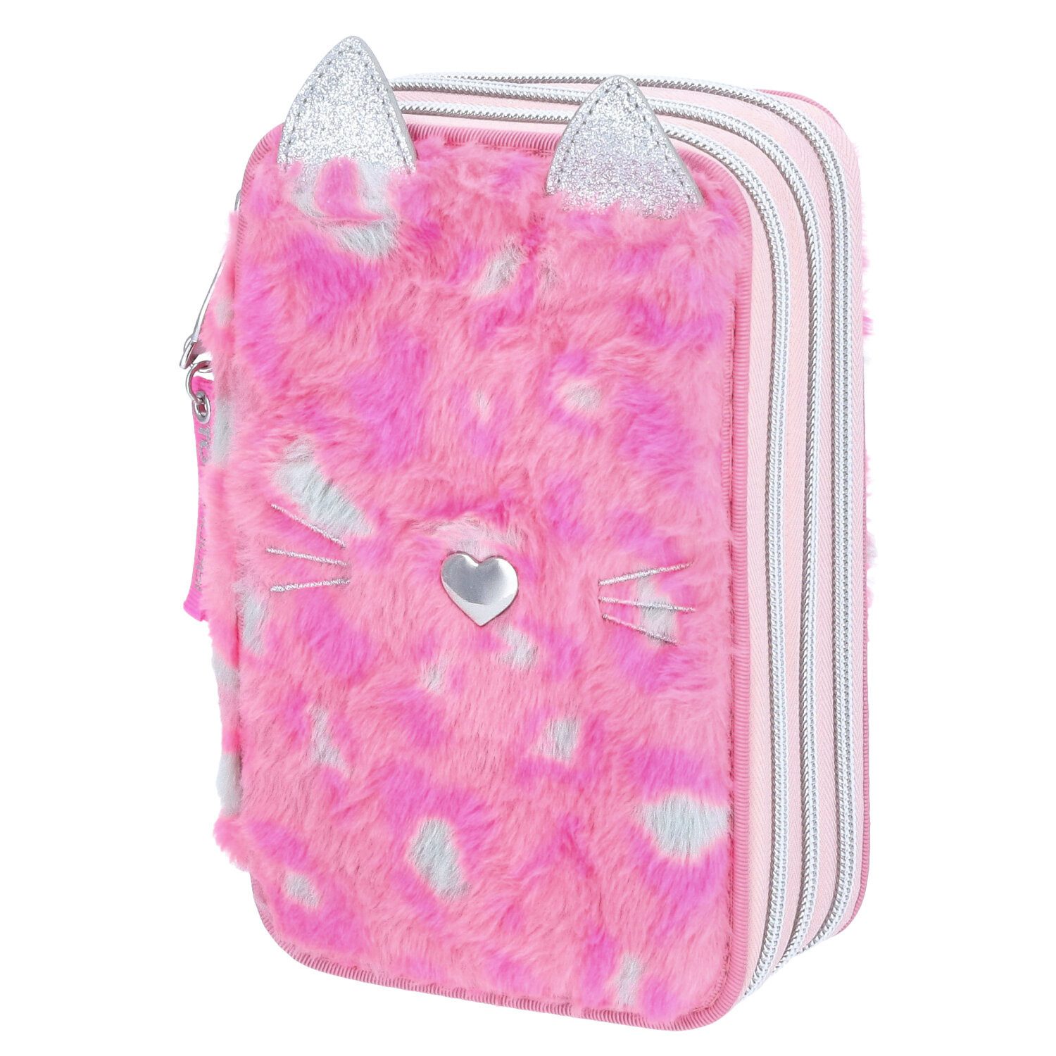 Depesche Federtasche Depesche 3-Fach Federtasche TOPModel Leo WILD pink-grau