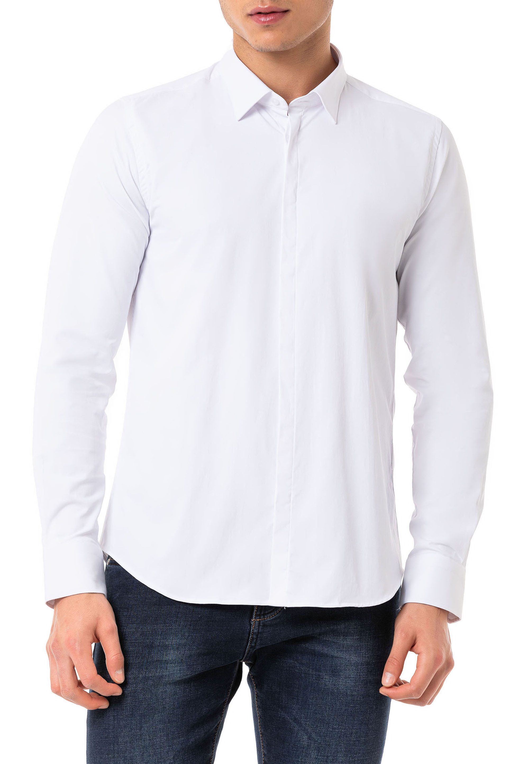 Langarmhemd Klassischer Stil Elegant Premium Qualität