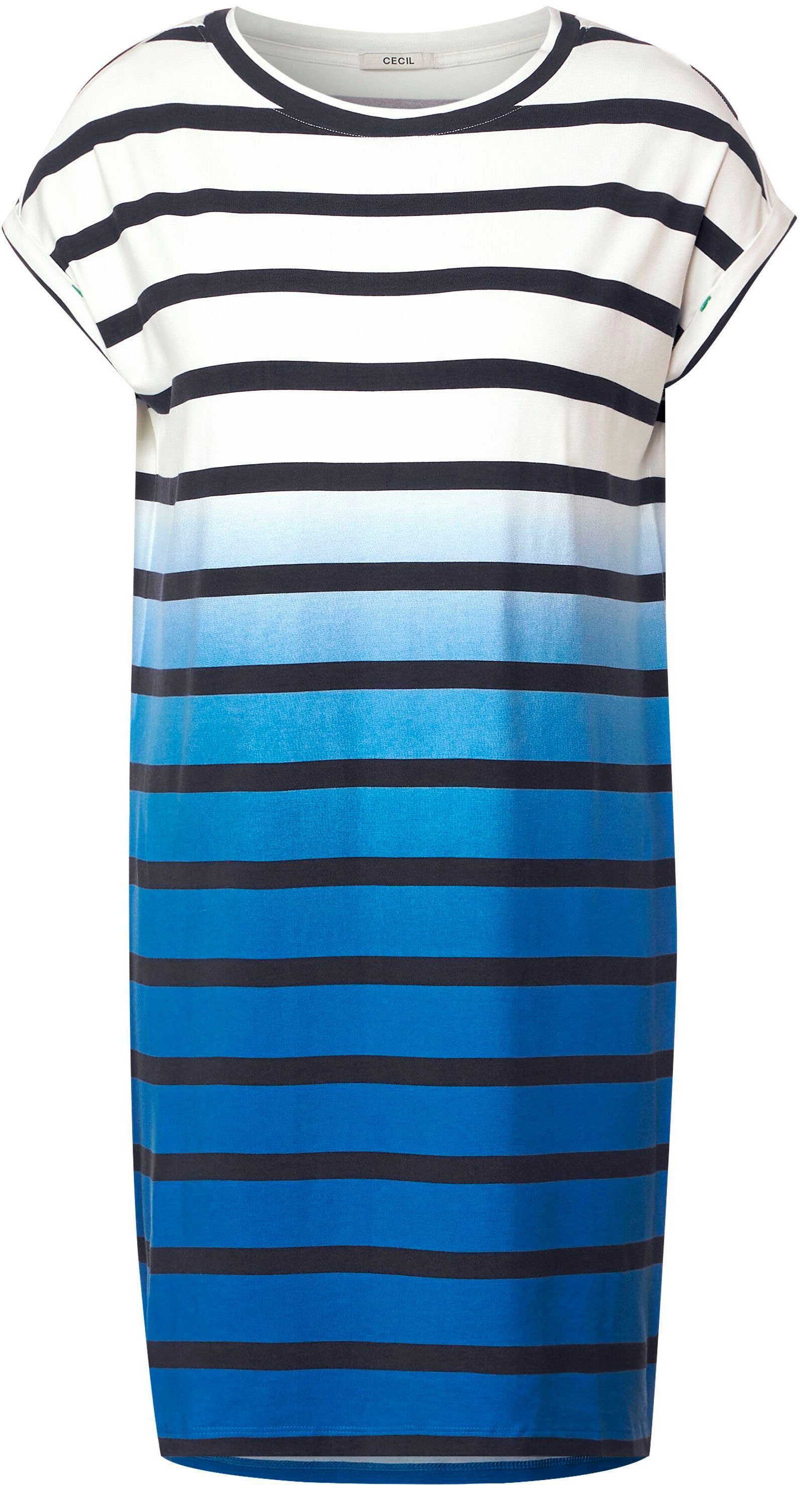 Cecil Sweatkleid EOS_Striped Dip Dye Dress Falten mit gewollten