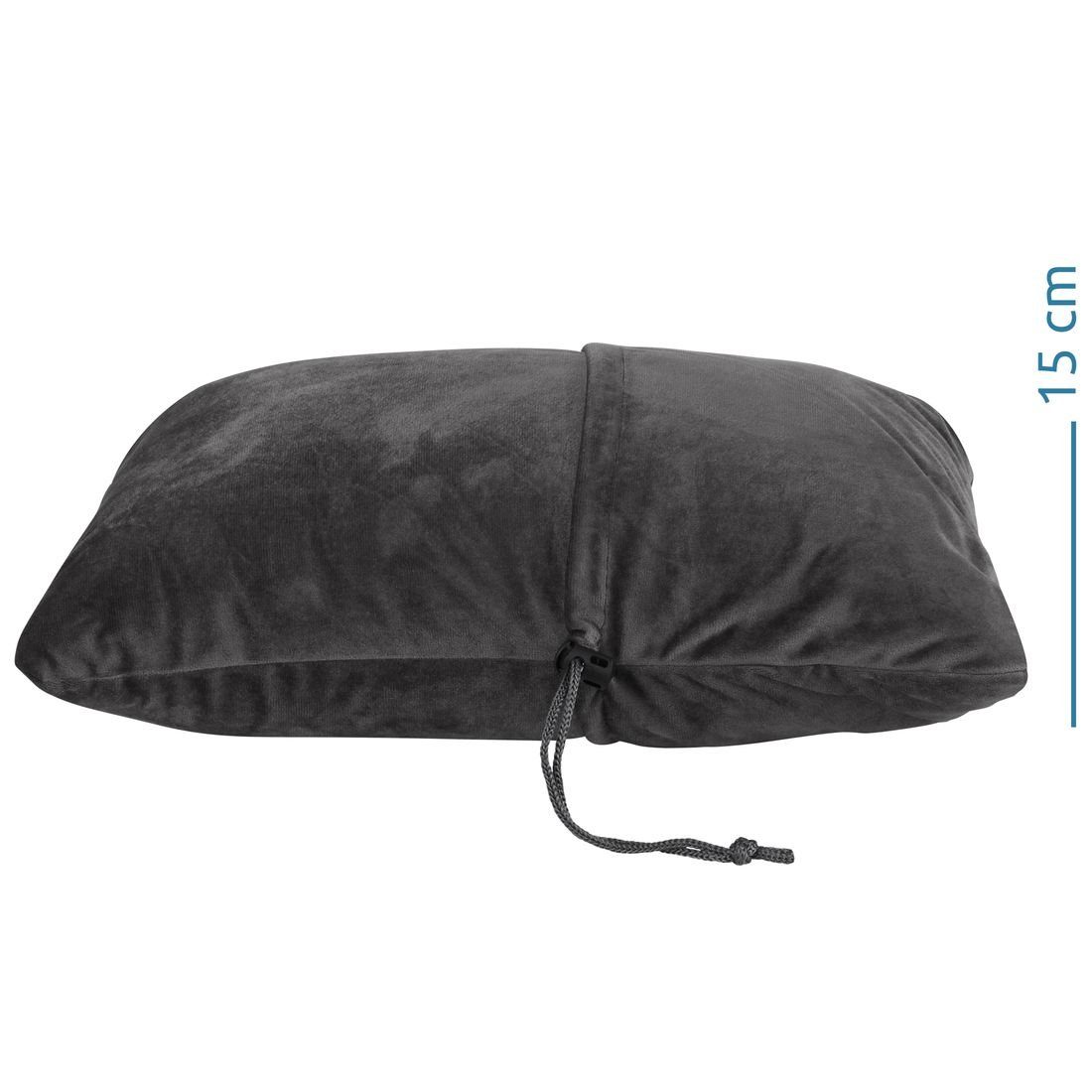 Visco-Schaumflocken & Velour Bezug, Visko-Kissen Reisekissen - Memory Foam 40x26x15cm yourGEAR Outdoor komprimierbares yourGEAR Kissen mit