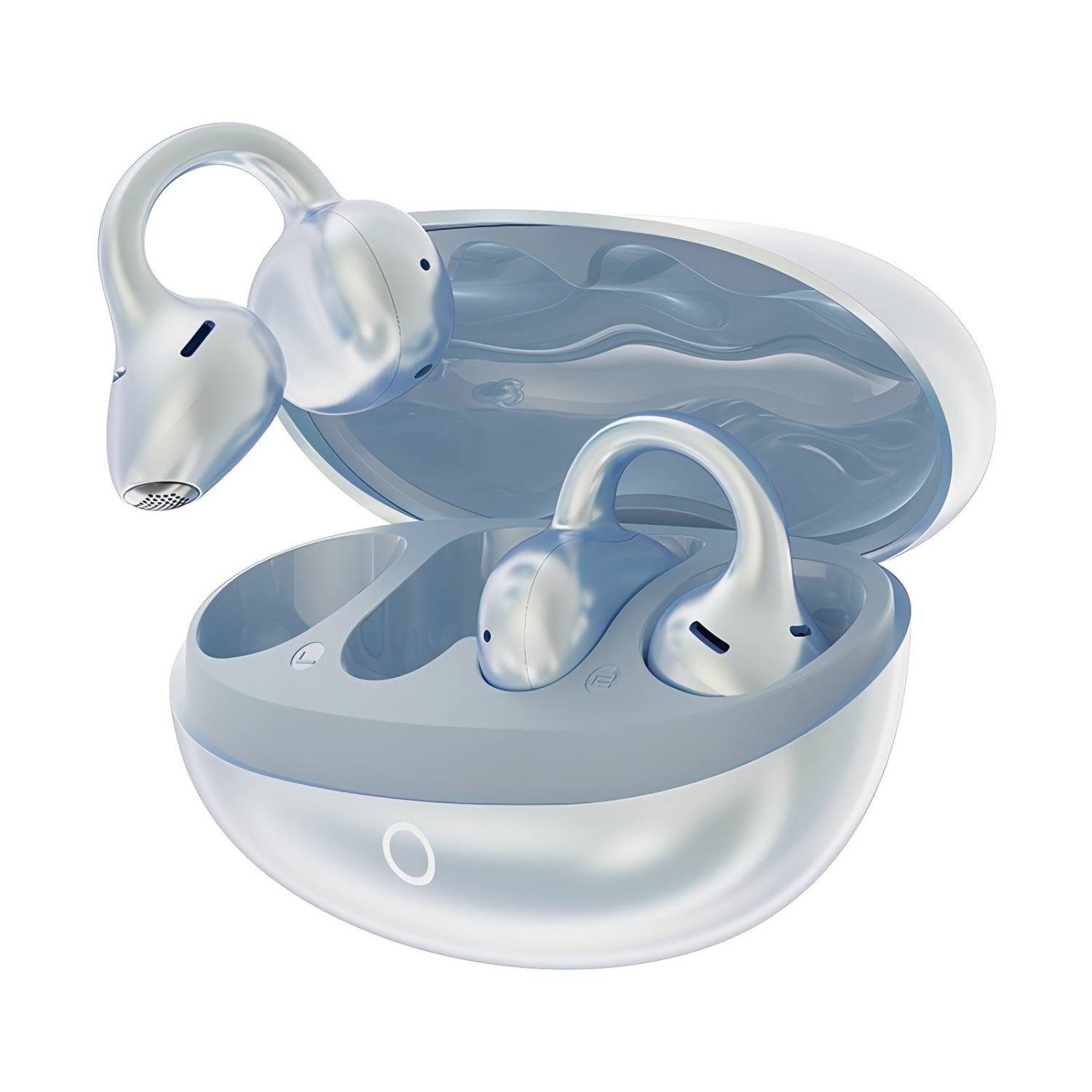 Futicare Bluetooth 6.0 Clip-On-Kopfhörer mit Dual-Mikrofon, 62 Std. Akku, Open-Ear-Kopfhörer (IPX5,kabellose Bluetooth Kopfhörer mit leichtem Ohrclip-Design)