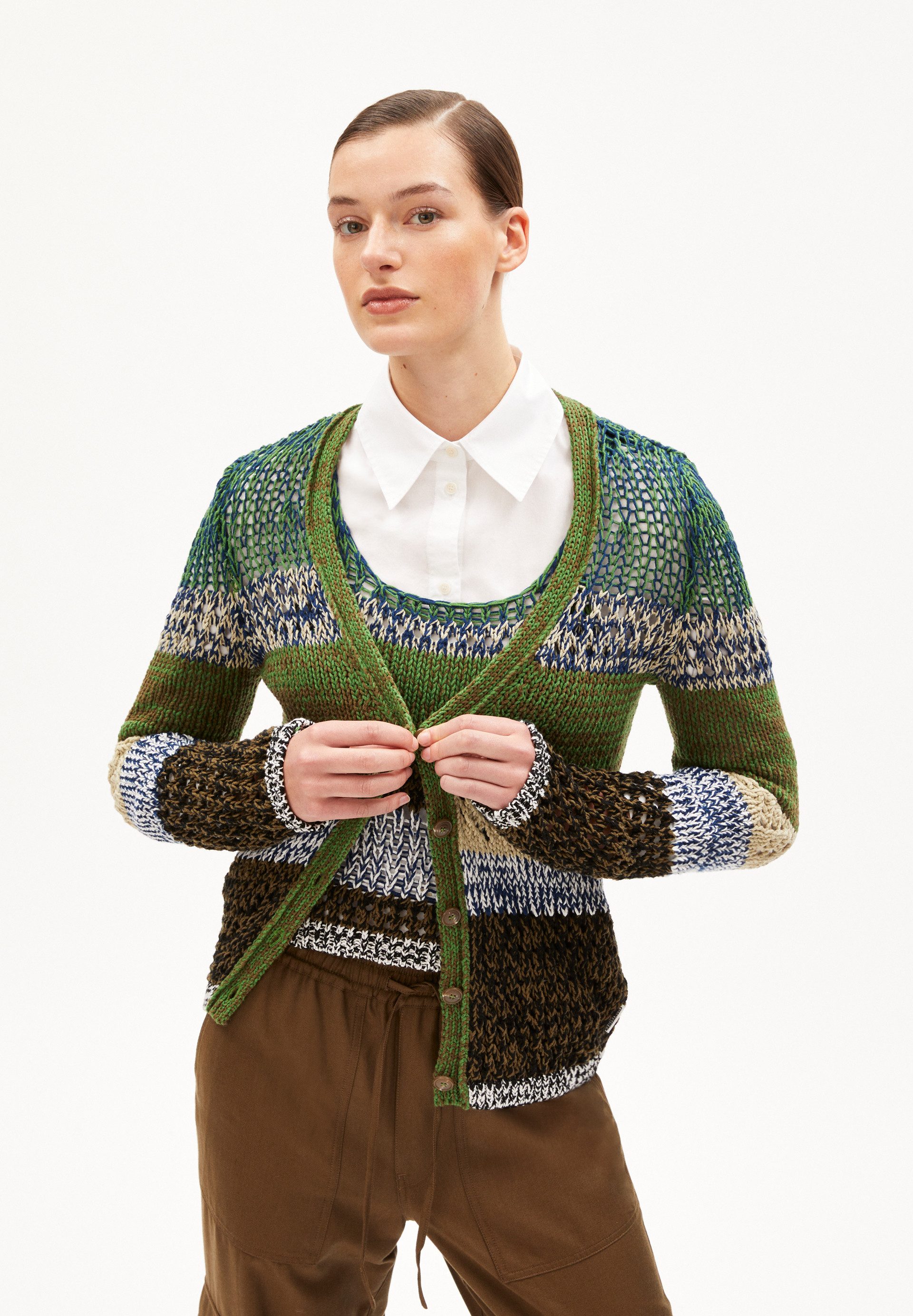 Cardigan AURORAA Strickjacke Slim Fit aus Bio-Baumwolle