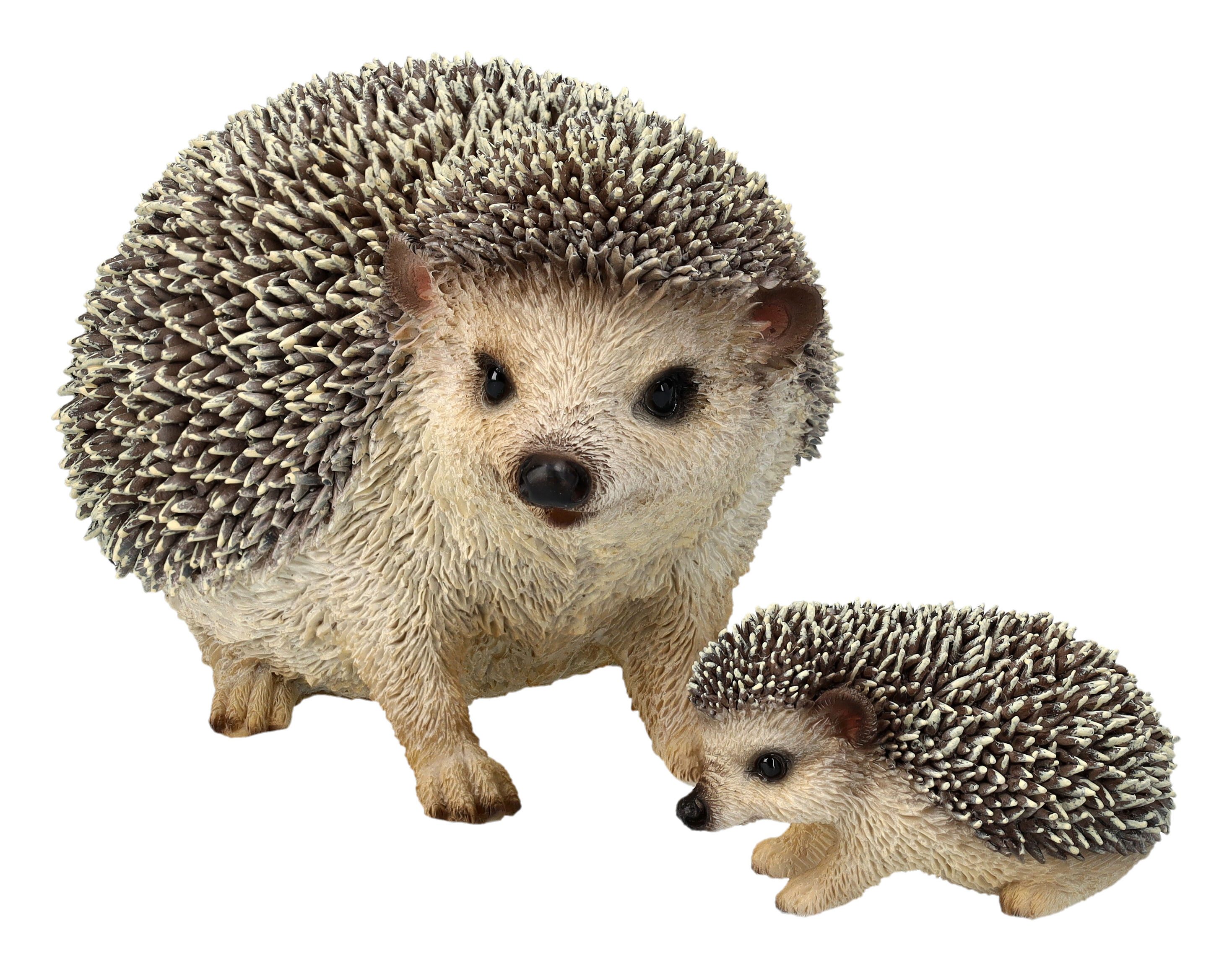 Tierfigur Igel Figuren - Mutter mit Baby - Dekoration Tierfigur Dekofigur