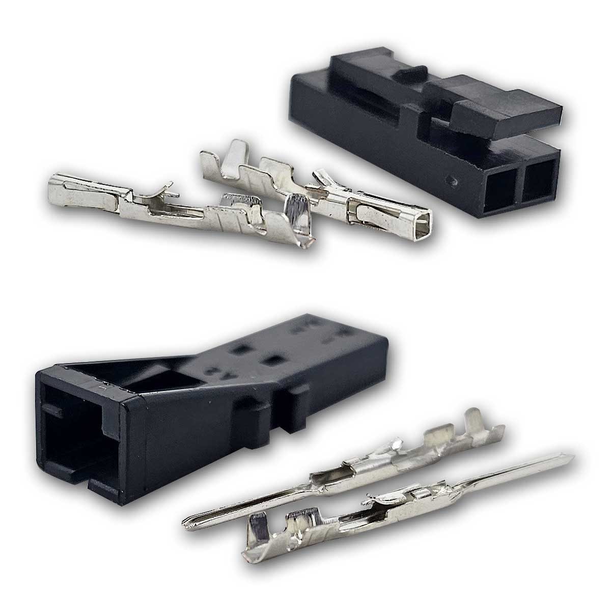 world-trading-net DIN-Stecker Mini-AMP-Steckverbinder 2-polig, schwar, 10er Pack