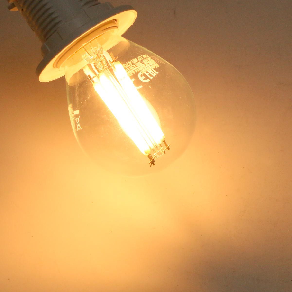 Kanlux LED-Leuchtmittel E14 Birne XLED G45 Filament-W 4,5W warmweiß 470lm, warmweiß