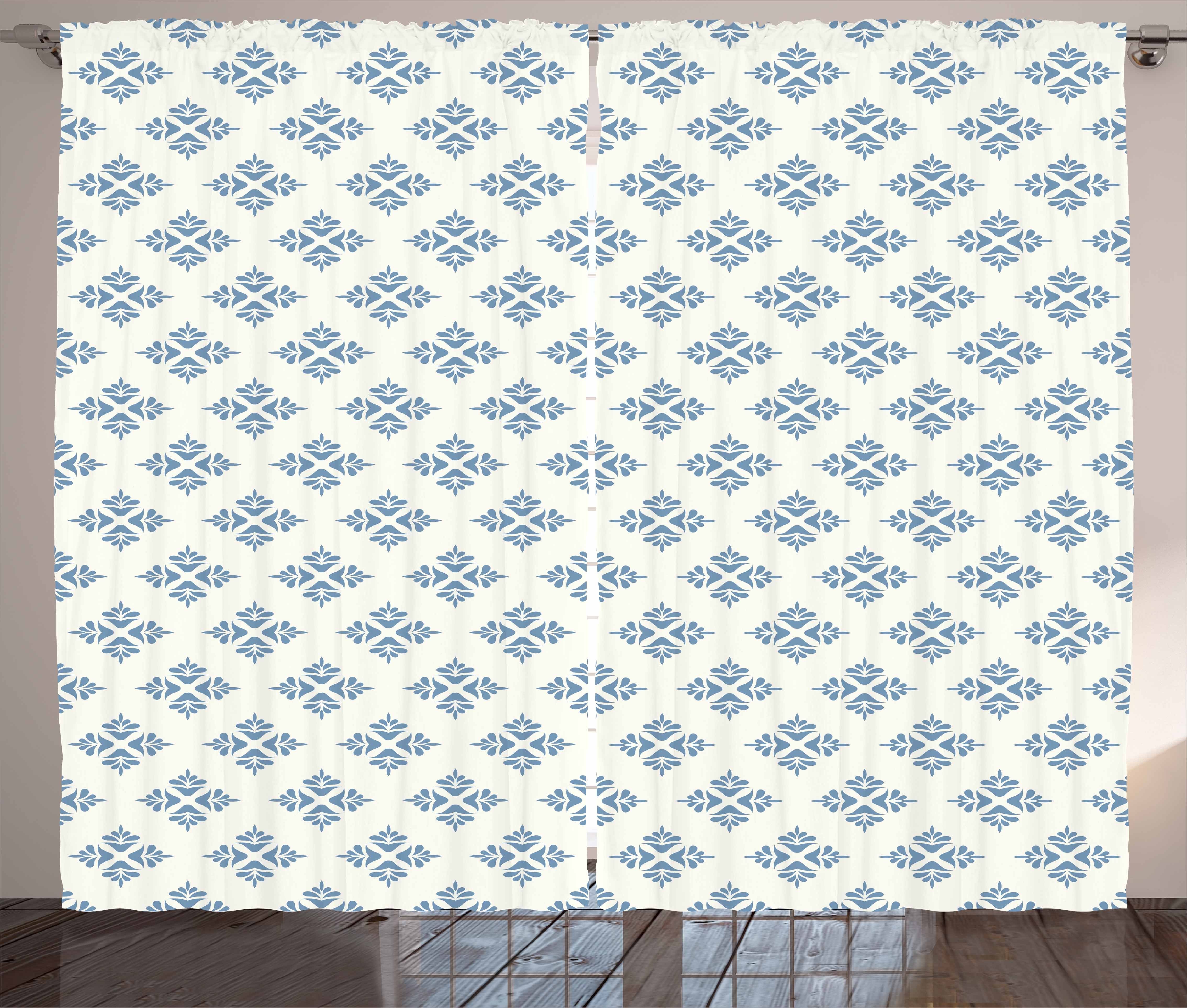 Gardine Schlafzimmer Kräuselband Vorhang mit Schlaufen und Haken, Abakuhaus, Geometrisch Zusammenfassung Laub Blatt