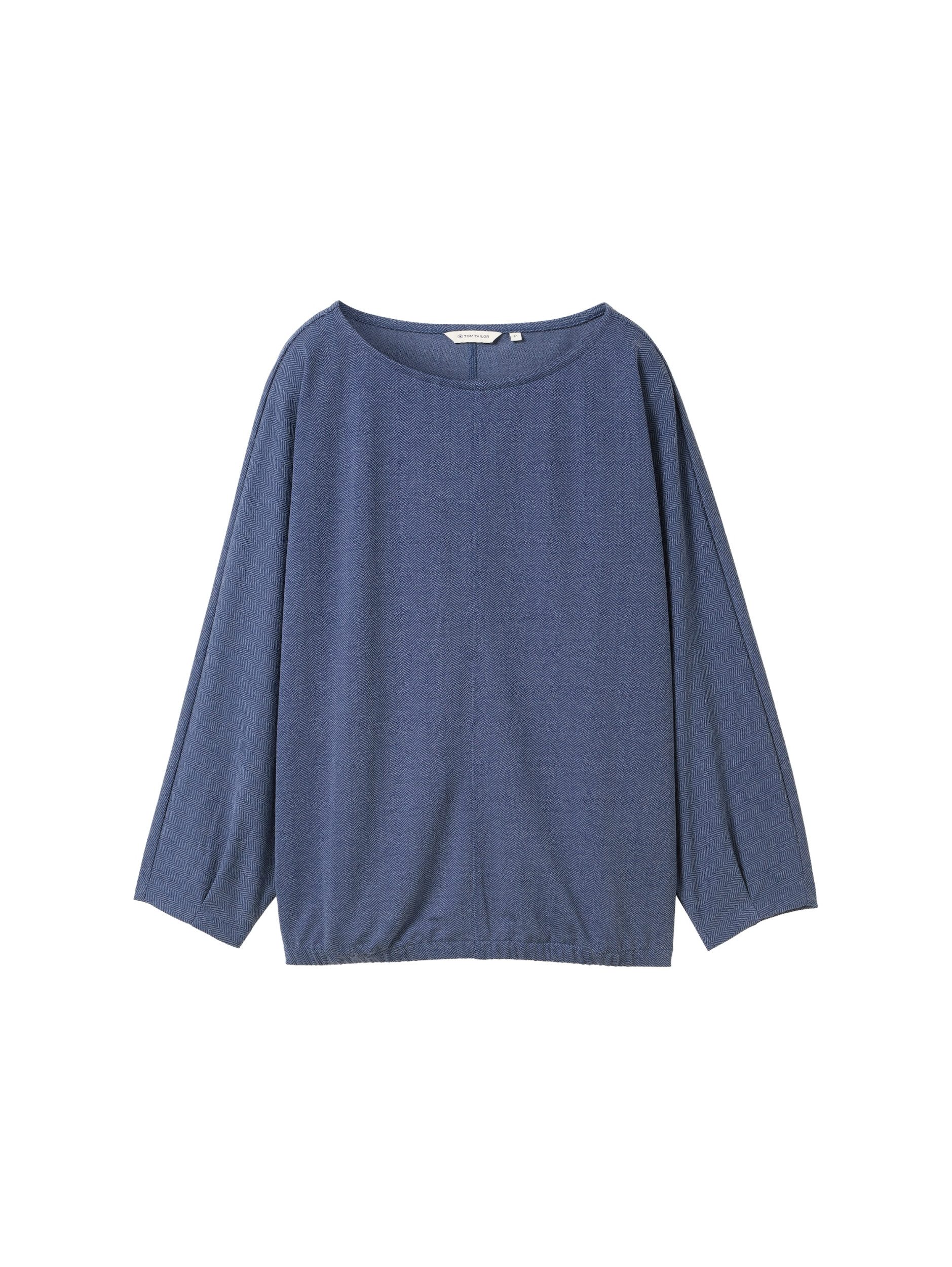 TOM TAILOR Langarmshirt T-shirt batwing herringbone