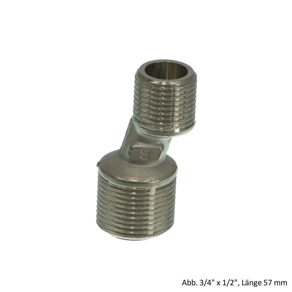 OEG GmbH Ablaufgarnitur S-Anschluss, 3/4" x 1/2", Длина 57 mm mit Schalldämpfer, Messing verch