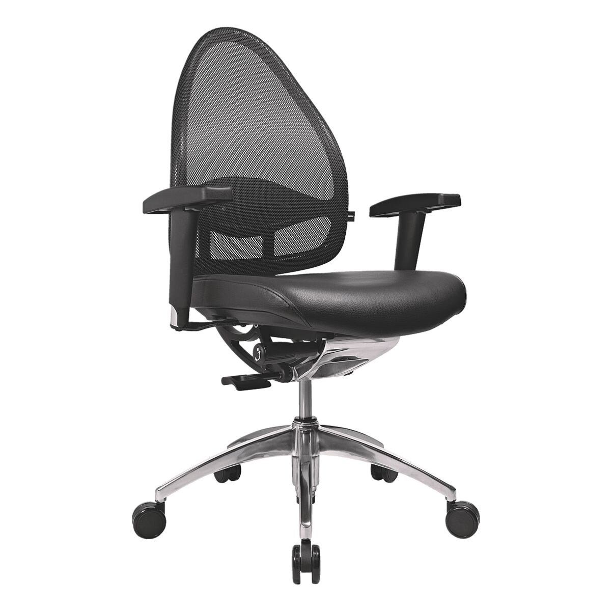 TOPSTAR Schreibtischstuhl Open Base, mit Muldensitz / Body-Balance-Tec / Lordosenstütze, (ohne Armlehnen) schwarz