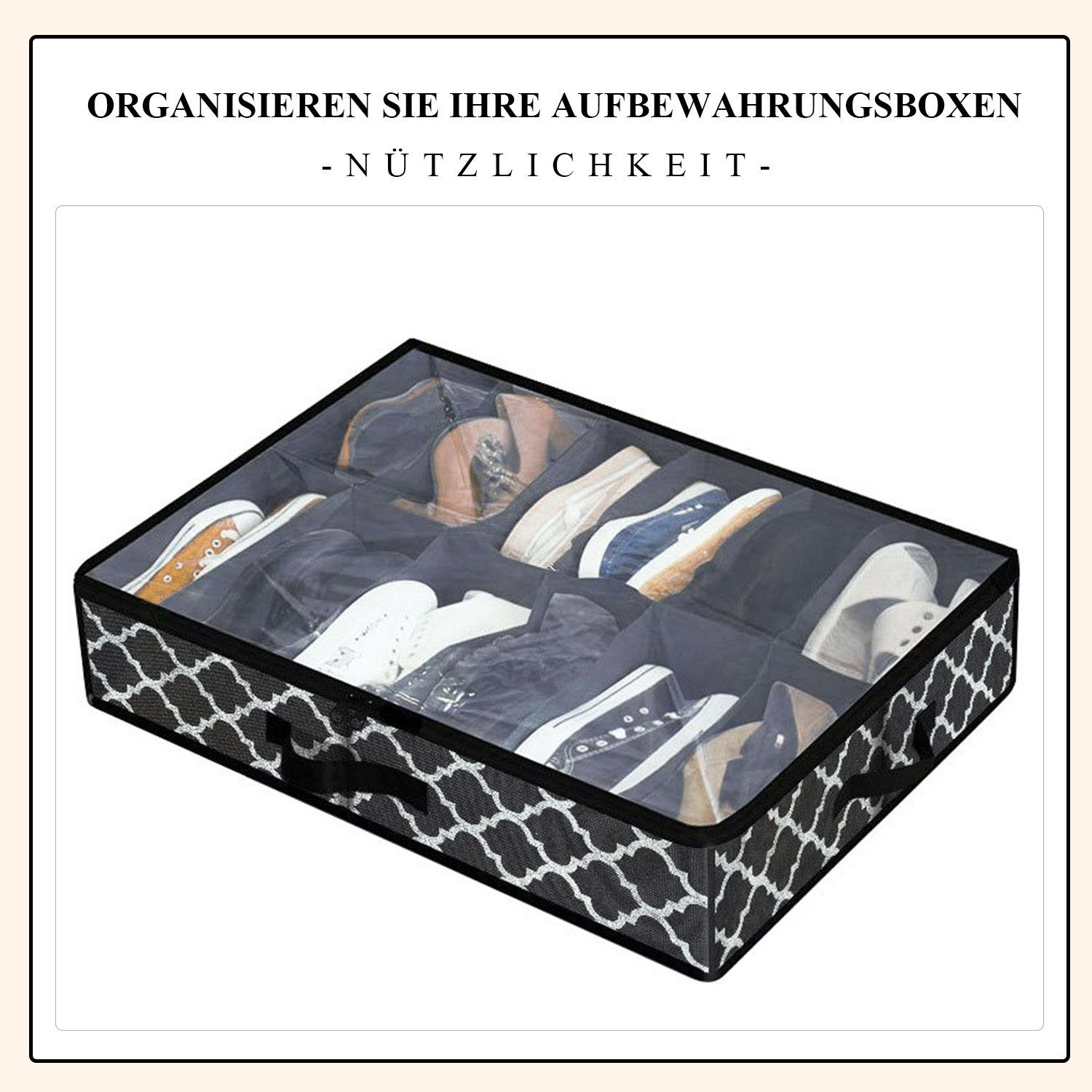 Unterbettkommode Staubbeutel 2 Zusammenklappbare Schuhkartons Stück Daisred Grau2