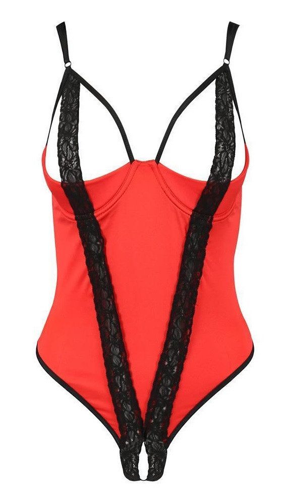 Stringbody mit Spitzendetails & Cut-Outs