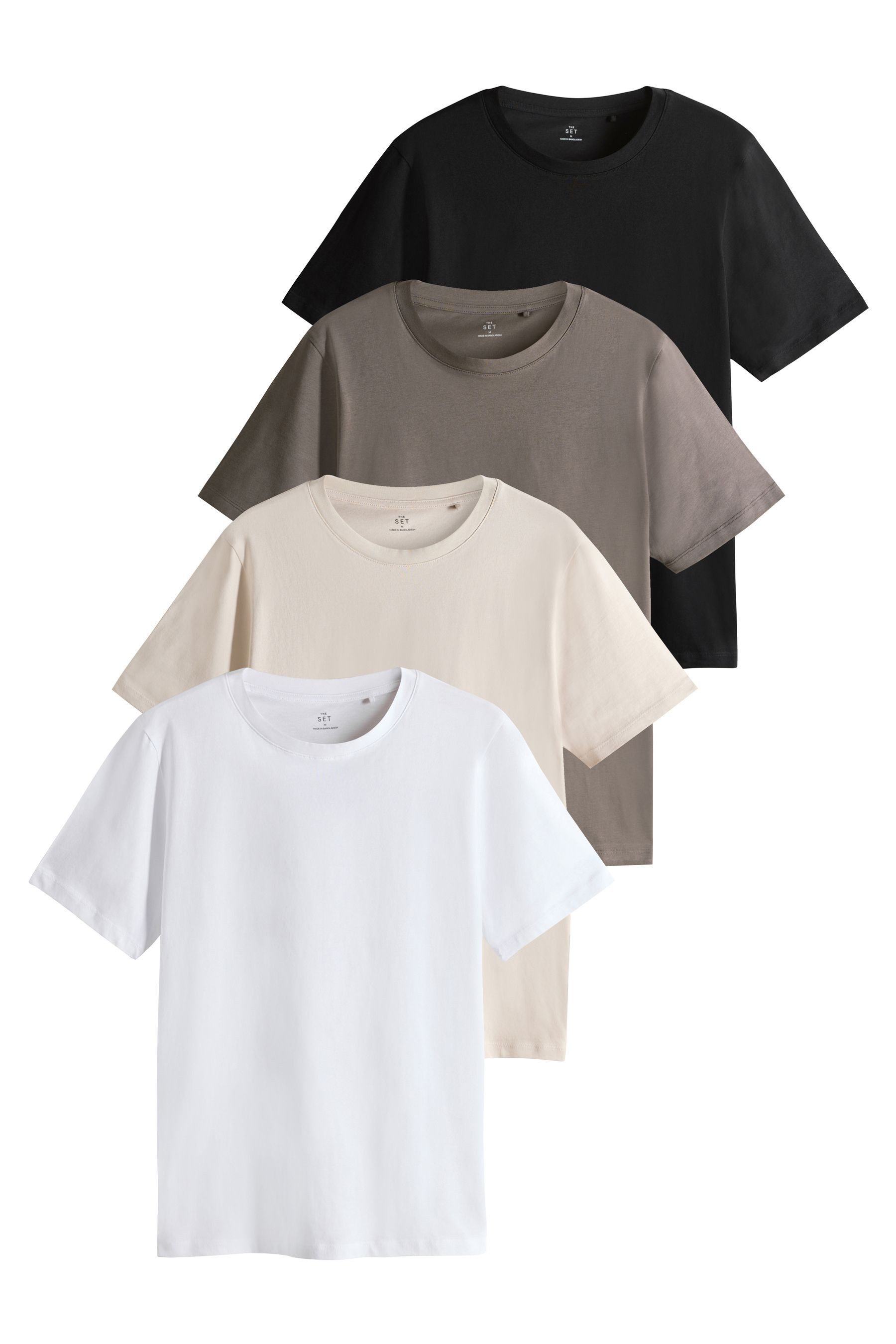 The Set T-Shirt The Set Slim Fit Kurzarm-T-Shirts, 4er-Pack (4-tlg)