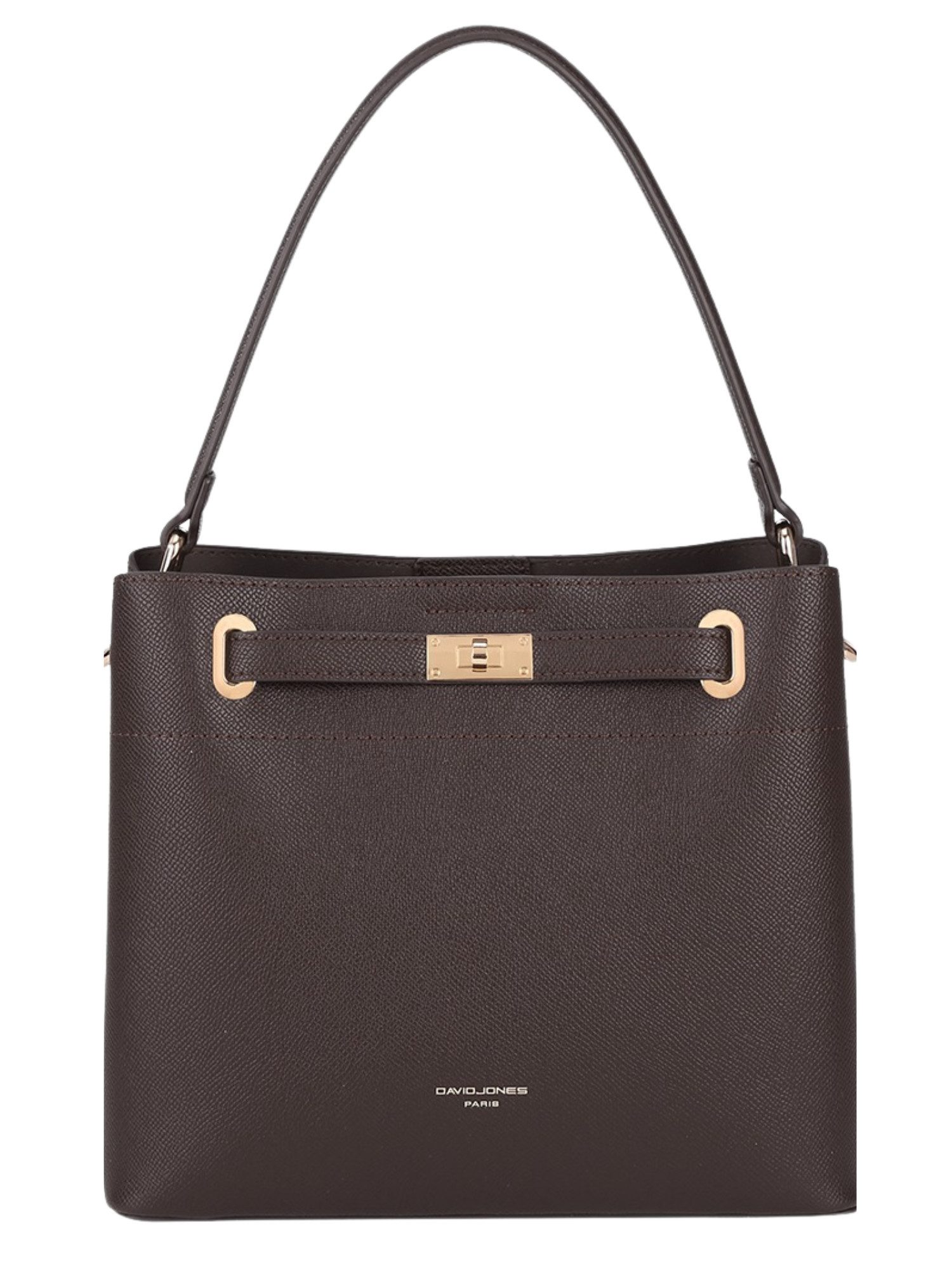 David Jones Schultertasche David Jones City-Symphony Bucket Bag, Multi-Fach-Design, Kunstleder, Saffiano-Optik.