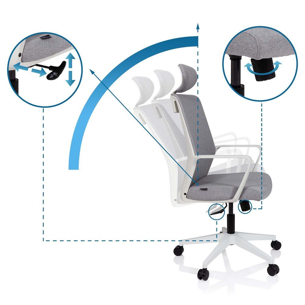 hjh Home Bürostuhl MINO (1 Stoff Schreibtischstuhl ergonomisch mit OFFICE Armlehnen St), Office Drehstuhl