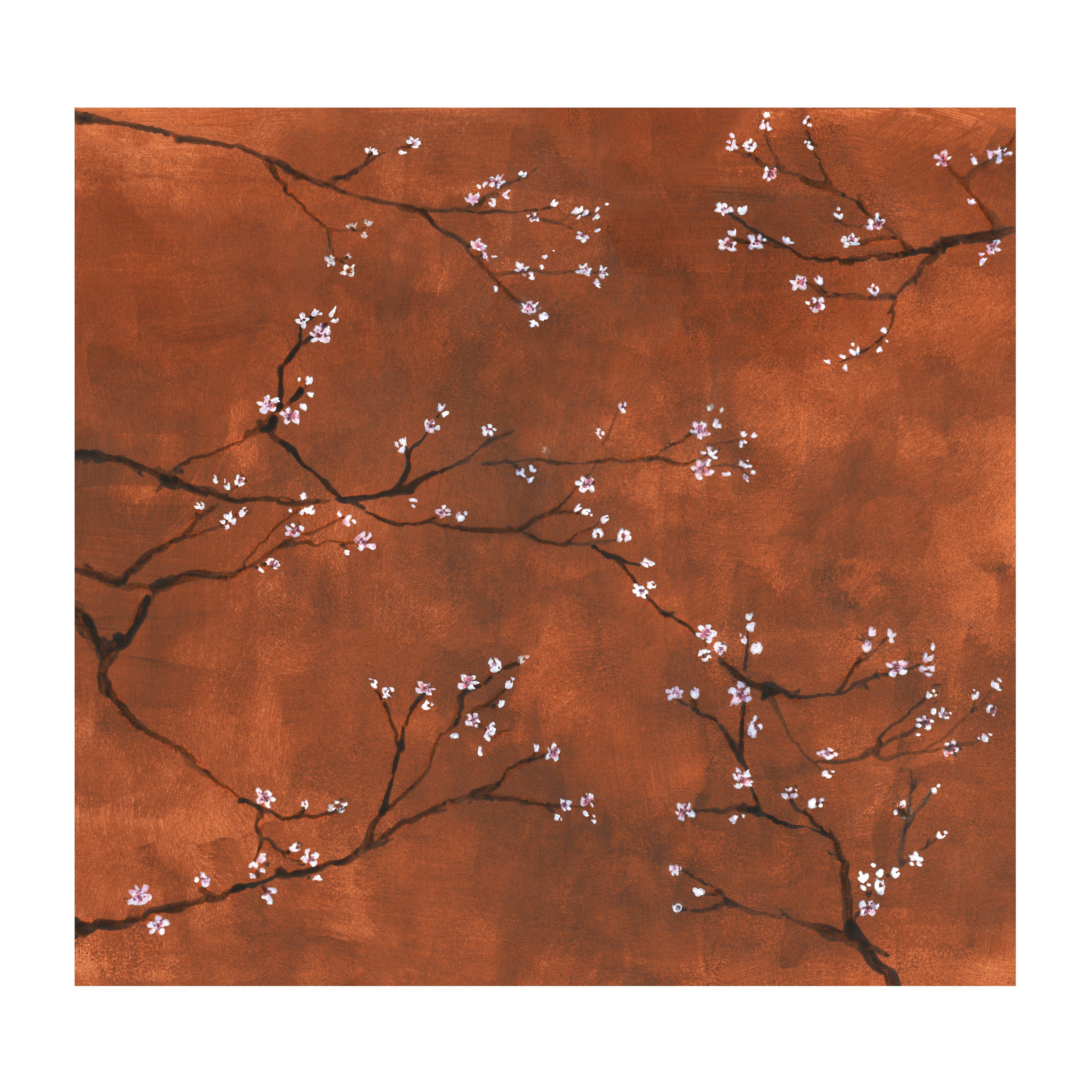 Superfresco Easy Fototapete Chinesische Blüte, glatt, botanisch, (1 St), Terra - 300x280cm