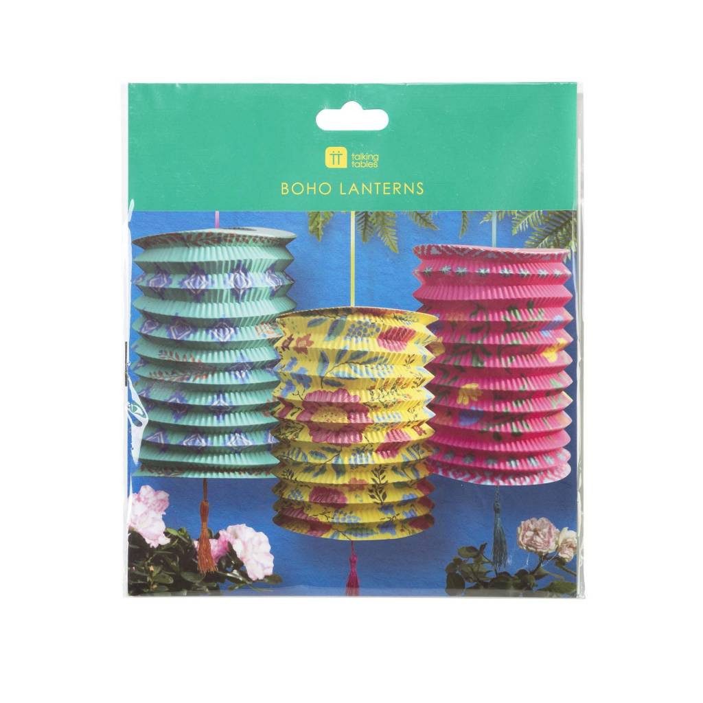 Talking Tables Papierlaterne Boho Party Deko Laterne, 3er Set, Lampion, ca. Ø 16,5 x 20 cm