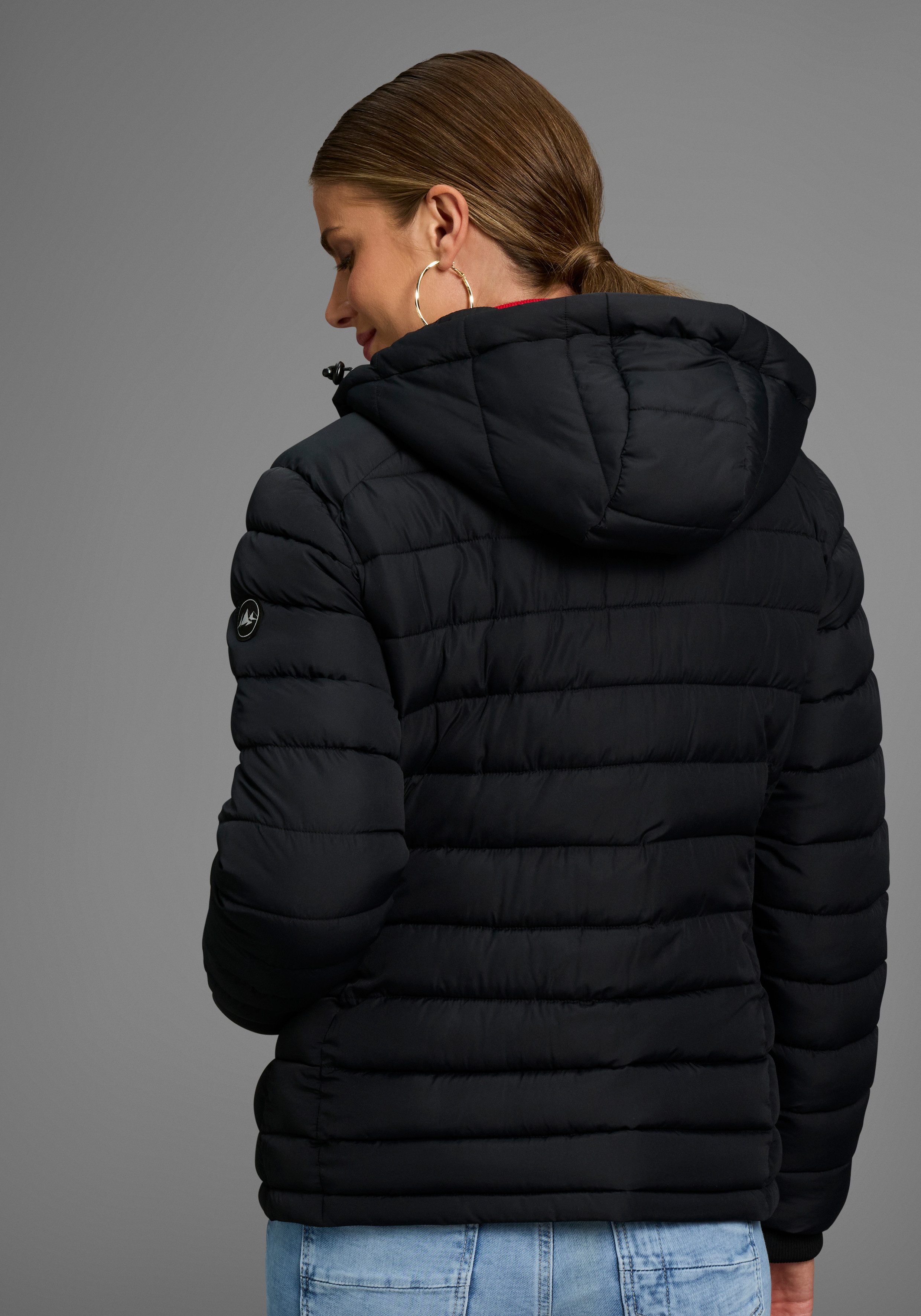 Polarino Steppjacke Kapuze mit Fellimitat zum Abnehmen günstig online kaufen