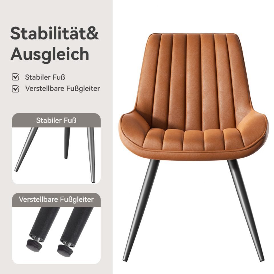 HawthyHome Esszimmerstuhl Stuhlset – Polsterstühle, Moderner Küchenstuhl (4 St), mit Ergonomischer Rückenlehne und Metallbeinen, 4er Set – Bild 4 von 5