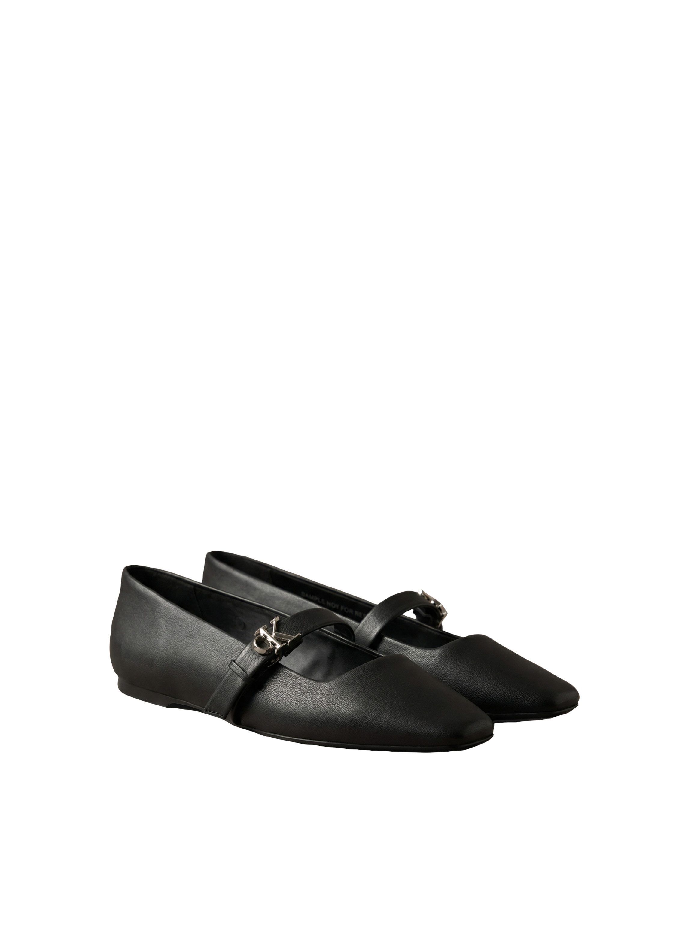 Calvin Klein SQUARED BALLERINA MJ LTH MG HDW Ballerina Flat, Loafer mit modischer Zierschnalle