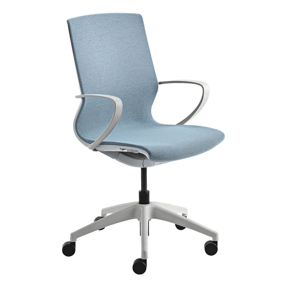 myMORRIS, und Flachsitz Schreibtischstuhl Sitzmöbel Wippmechanik Mayer mit Armlehnen, blau