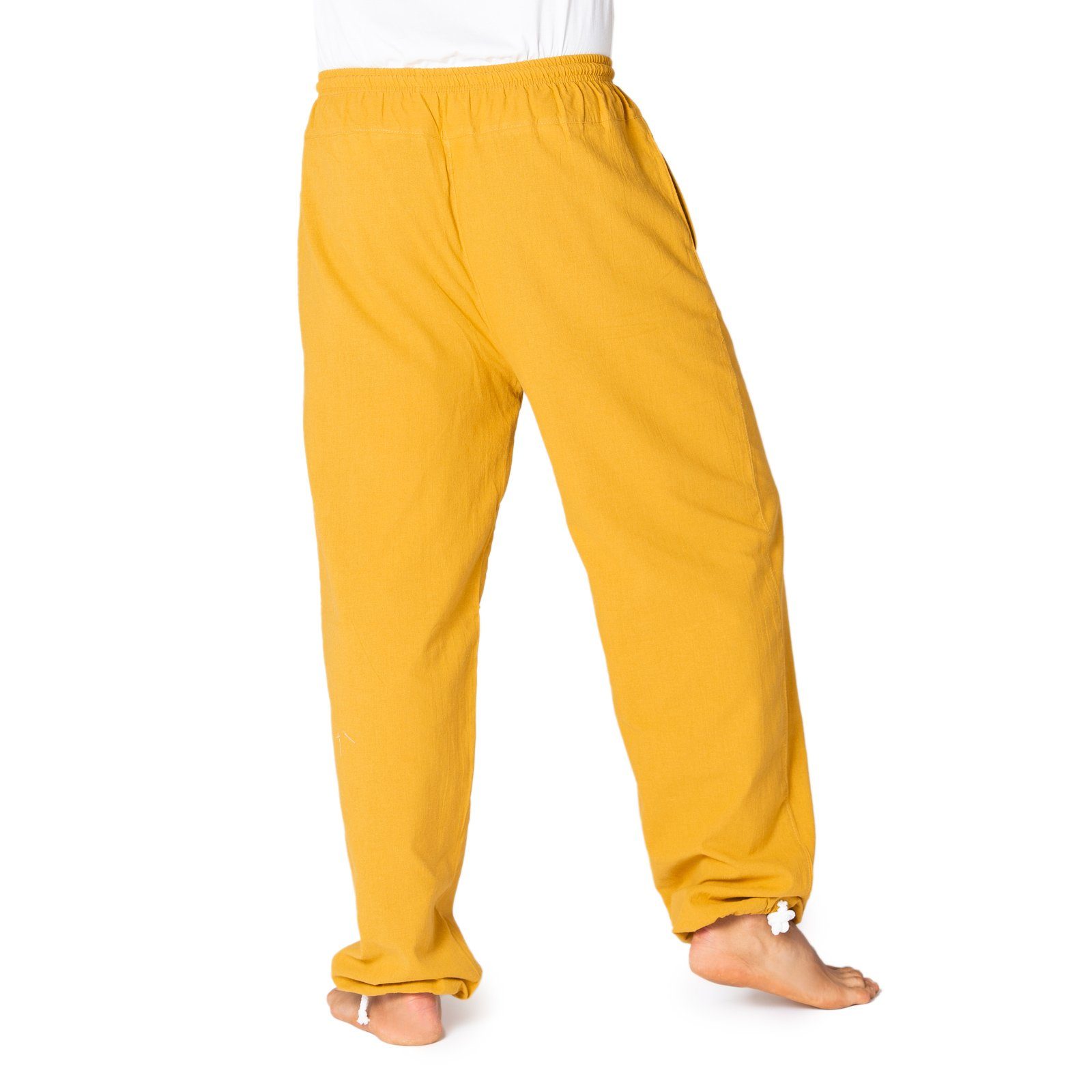E-Pants Freizeithose aus golden Relaxhose Unisex Damen Baumwolle Herren PANASIAM Bundhose Sommerhose und Wellnesshose für bequeme Tunnelzug weicher mit leichte