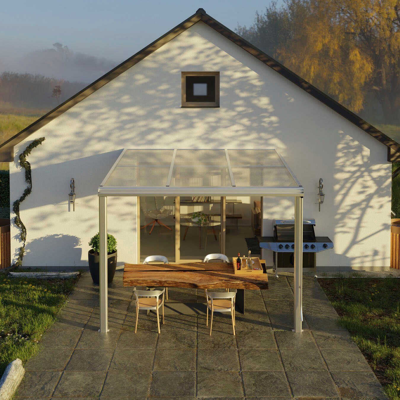 Beckmann Terrassendach Exklusiv Gr. 1, BxT: 307x270,7 cm, Bedachung Doppelstegplatten