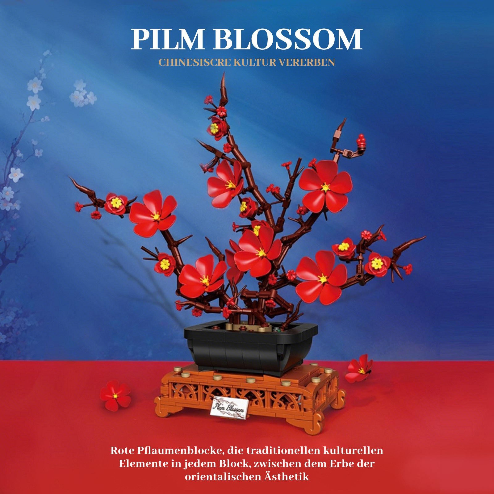 Bundviel Pflaumenblüten-Bausets, Blumentopf-Set Spielbausteine, (692 St)