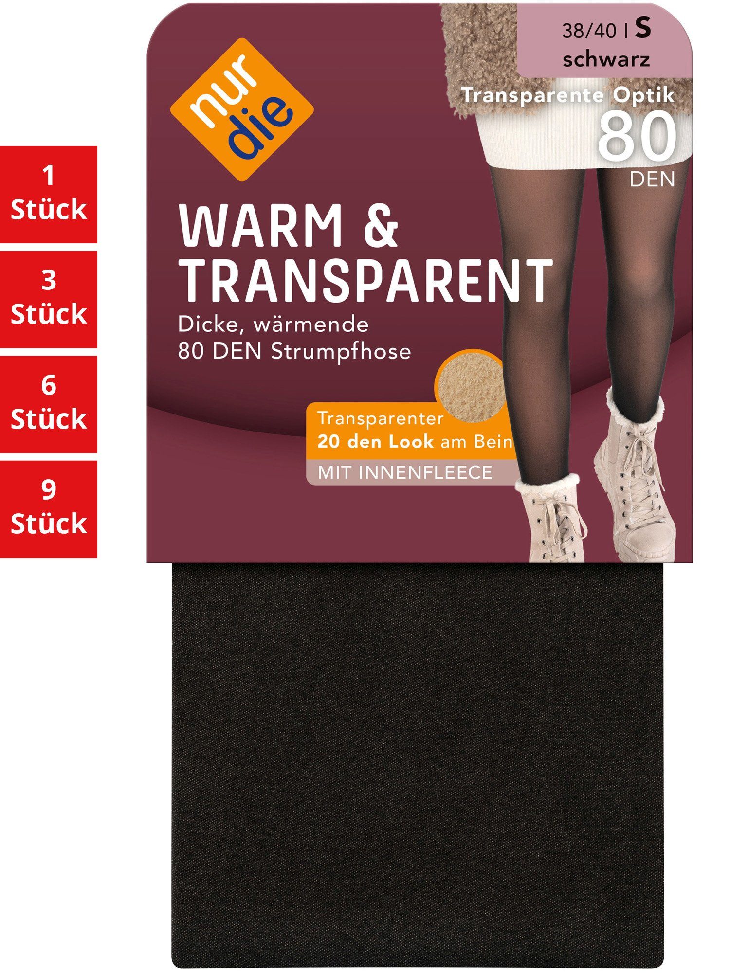 multi transparent Fein-strumpfhose frauen Innenfleece 1 Pack 20 & Feinstrumpfhose Transparent durchsichtig Nur Damen gefüttert nylon St) Die Warm (1er/3er/6er/9er DEN wärmendem mit