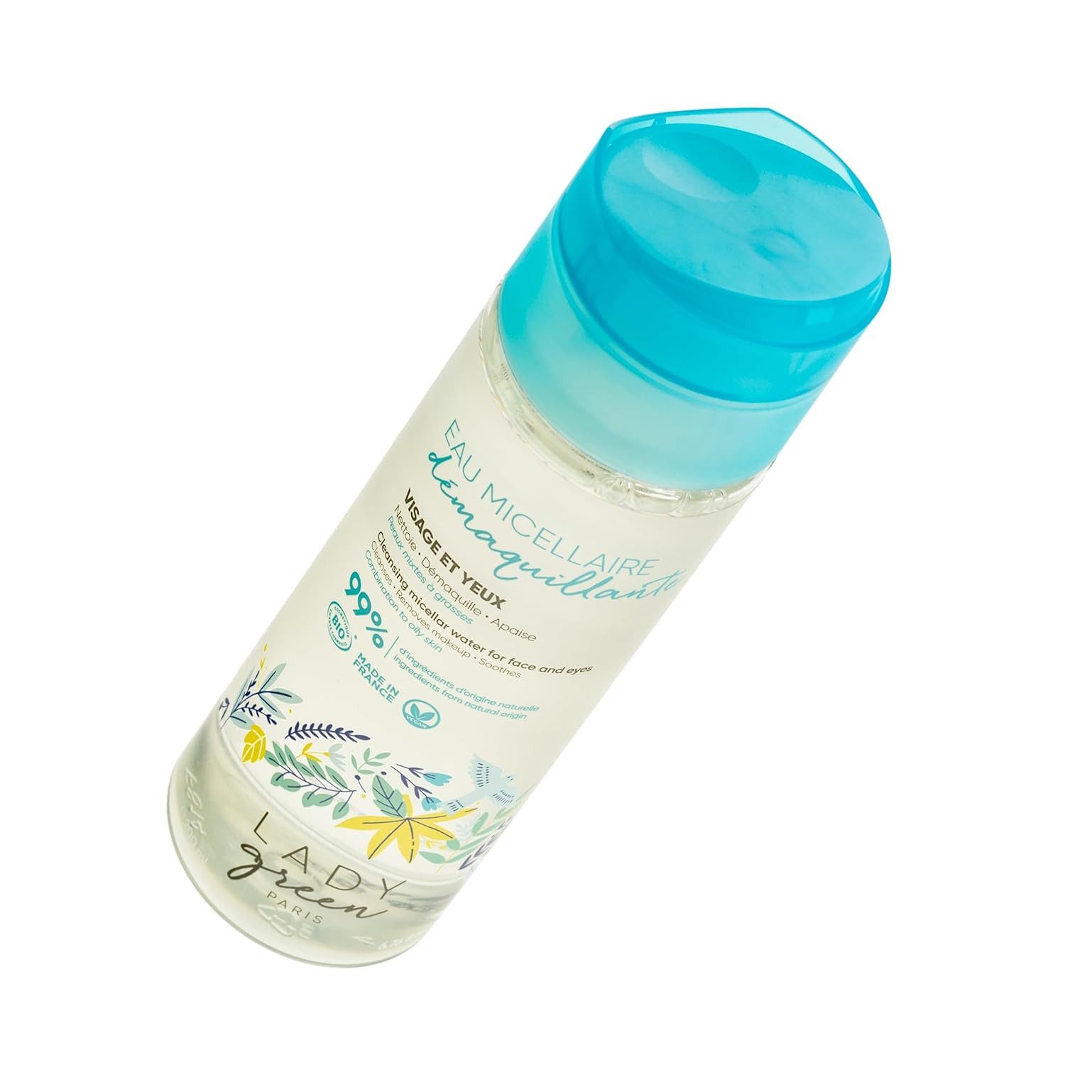 LADY GREEN PARIS Gesichtspflege Mizellenwasser zum Abschminken von Gesicht und Augen, Alkohol-Freies Mizellenwasser mit Bio-Aloe Vera, Zaubernuss & Apfel