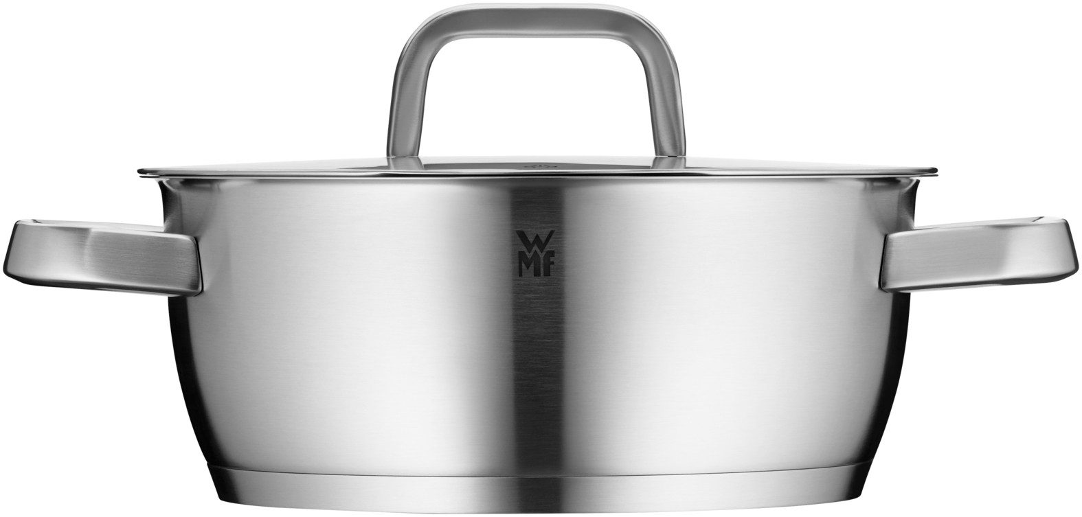 WMF Bratentopf Iconic Bratentopf mit Deckel, 22 cm, Cromargan Edelstahl rostfrei 18/10 (1-tlg), TransThem-Allherdboden