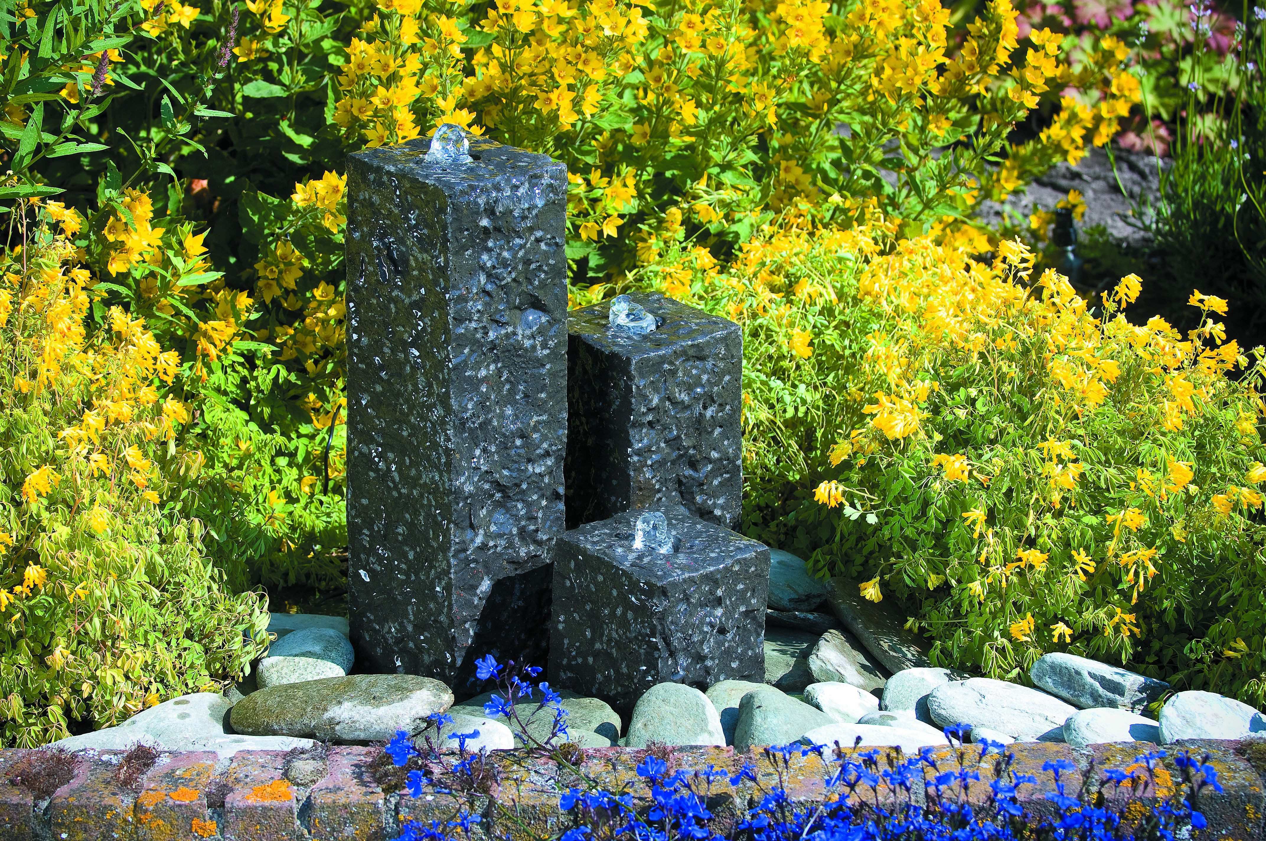Ubbink Gartenbrunnen Modena, 12 cm Breite, Wasserbecken BxT: 68x68 cm, (Komplett-Set), Naturstein Granit