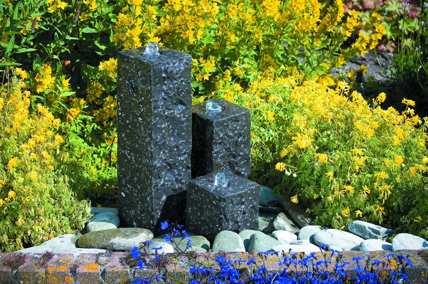 Thumbnail - Ubbink Gartenbrunnen Modena, 12 cm Breite, Wasserbecken BxT: 68x68 cm, (Komplett-Set), Naturstein Granit