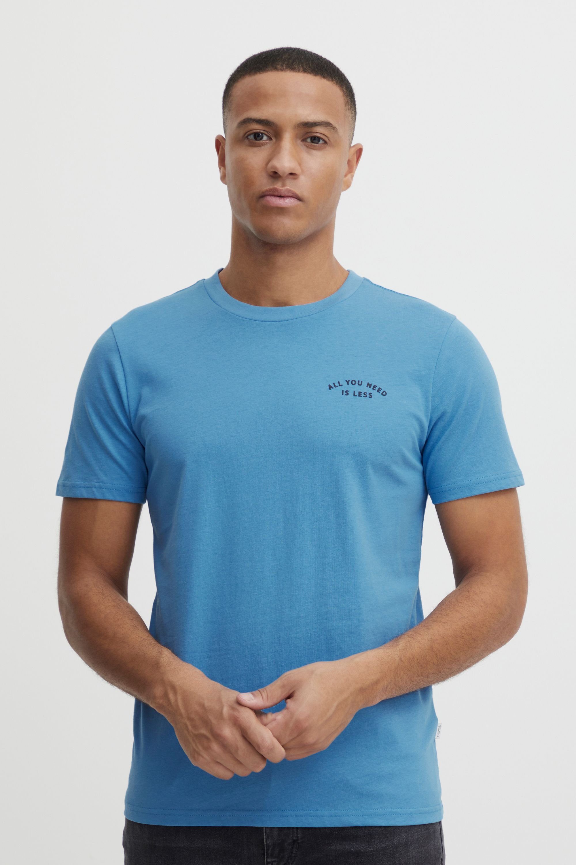 Casual Friday T-Shirt CFThor tee with chest print - 20504600 Silver Lake Blue (174030)