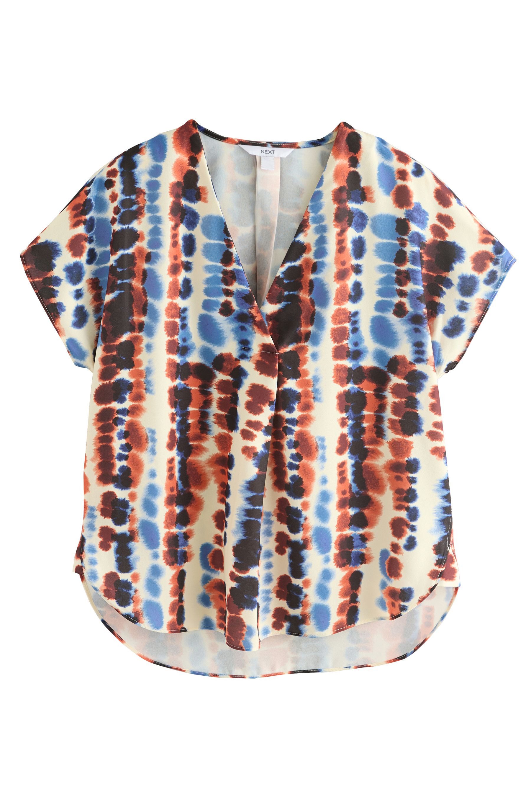 Next Kurzarmbluse Relaxed Fit Schlupfbluse mit V-Ausschnitt (1-tlg) günstig online kaufen