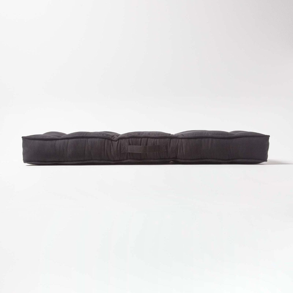 Homescapes Sitzkissen Sofa-Auflage 100 x 48 cm mit Veloursbezug – dickes Sitzkissen schwarz – Bild 5 von 5