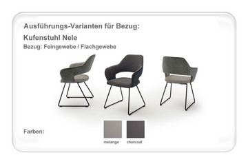 expendio Essgruppe Nathan, (komplette Tischgruppe, Spar-Set, 5-tlg), Keramik anthrazit schwarz 160(240)x76x90 cm + 4x Stühle Nele 2